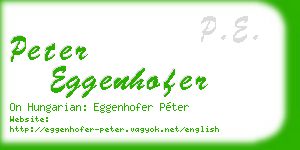 peter eggenhofer business card