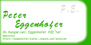peter eggenhofer business card